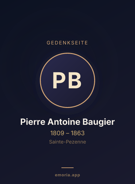 Gedenkportrait von Pierre Antoine Baugier
