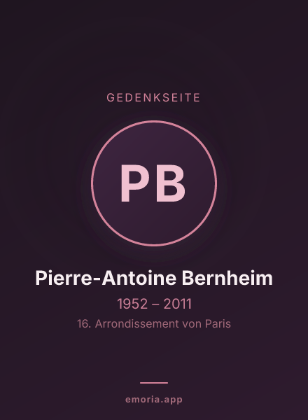 Gedenkportrait von Pierre-Antoine Bernheim