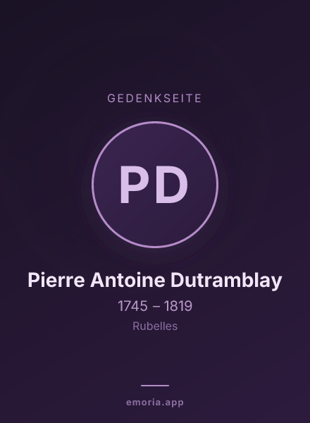 Gedenkportrait von Pierre Antoine Dutramblay