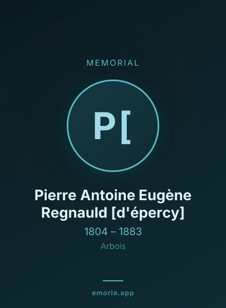 Memorial portrait of Pierre Antoine Eugène Regnauld [d'épercy]