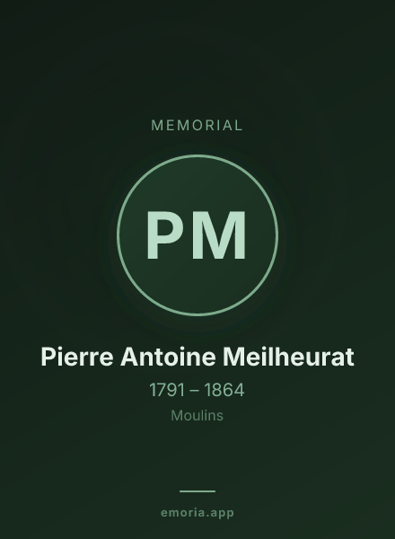 Memorial portrait of Pierre Antoine Meilheurat