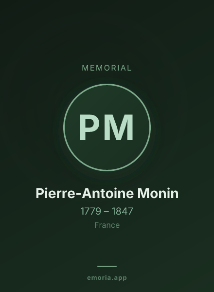 Memorial portrait of Pierre-Antoine Monin