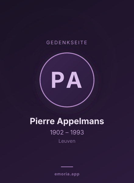 Gedenkportrait von Pierre Appelmans