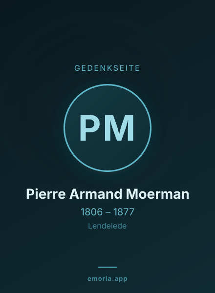 Gedenkportrait von Pierre Armand Moerman