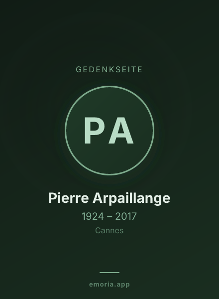 Gedenkportrait von Pierre Arpaillange