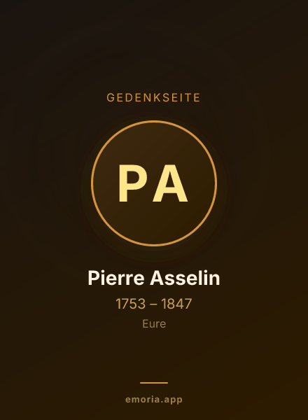 Gedenkportrait von Pierre Asselin