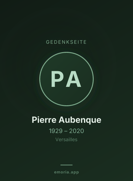 Gedenkportrait von Pierre Aubenque