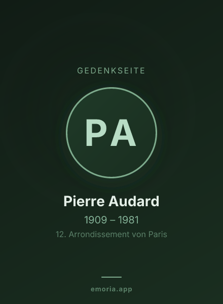 Gedenkportrait von Pierre Audard