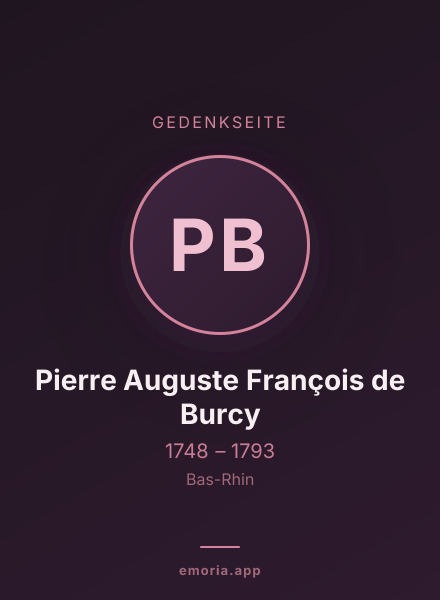 Gedenkportrait von Pierre Auguste François de Burcy