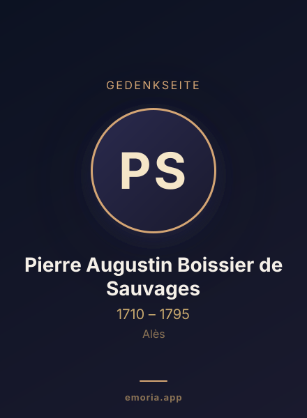 Gedenkportrait von Pierre Augustin Boissier de Sauvages