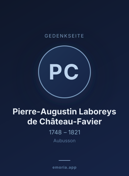 Gedenkportrait von Pierre-Augustin Laboreys de Château-Favier