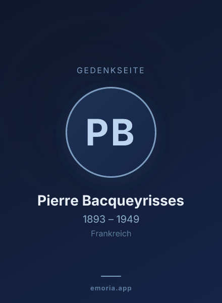 Gedenkportrait von Pierre Bacqueyrisses