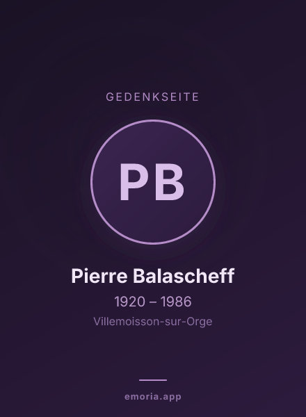 Gedenkportrait von Pierre Balascheff
