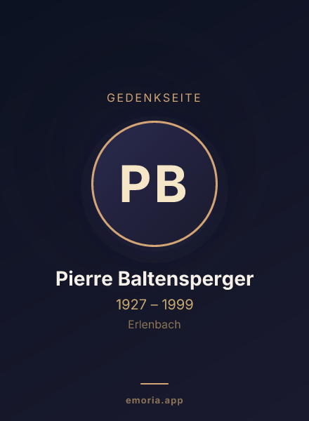 Gedenkportrait von Pierre Baltensperger