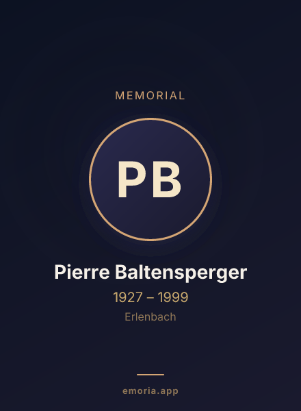 Memorial portrait of Pierre Baltensperger