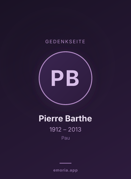 Gedenkportrait von Pierre Barthe
