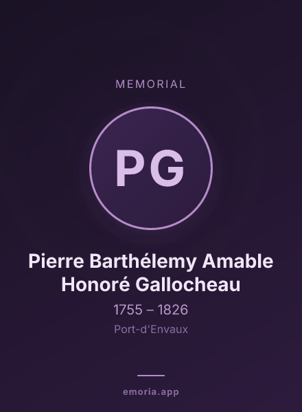 Memorial portrait of Pierre Barthélemy Amable Honoré Gallocheau
