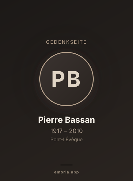 Gedenkportrait von Pierre Bassan