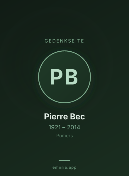 Gedenkportrait von Pierre Bec