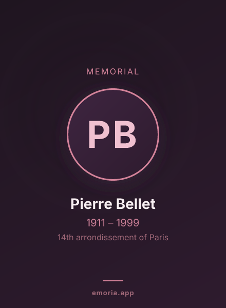 Memorial portrait of Pierre Bellet