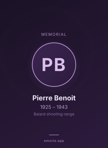 Memorial portrait of Pierre Benoit