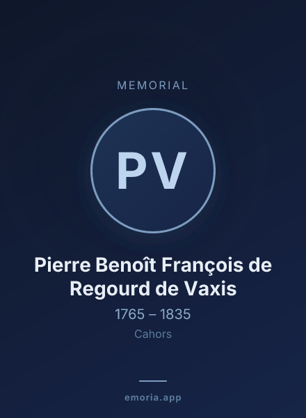 Memorial portrait of Pierre Benoît François de Regourd de Vaxis