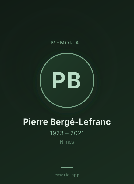 Memorial portrait of Pierre Bergé-Lefranc