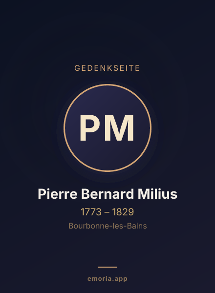 Gedenkportrait von Pierre Bernard Milius