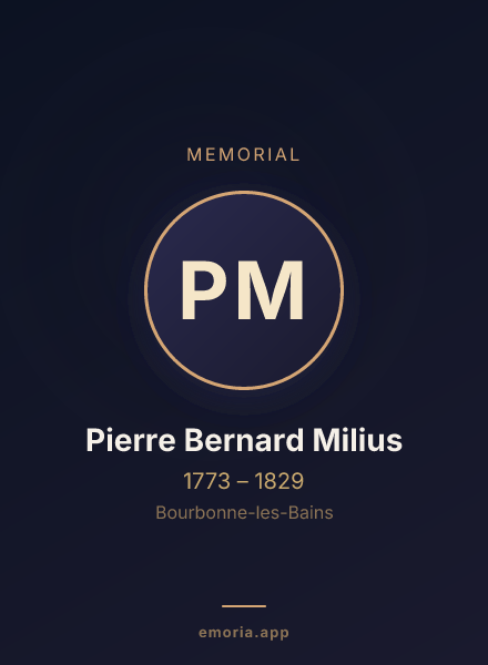 Memorial portrait of Pierre Bernard Milius