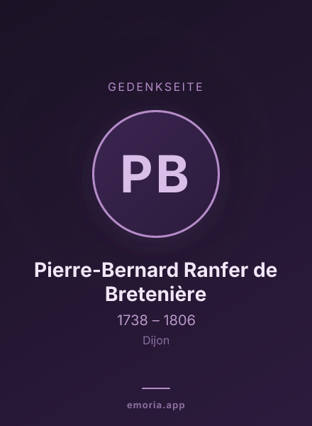 Gedenkportrait von Pierre-Bernard Ranfer de Bretenière