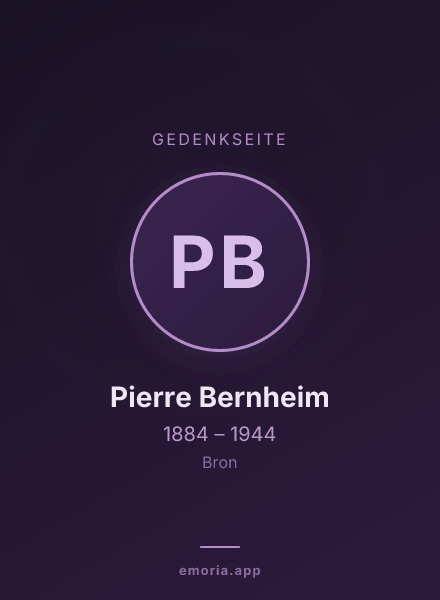Gedenkportrait von Pierre Bernheim