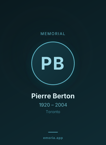 Memorial portrait of Pierre Berton