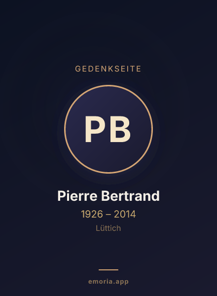 Gedenkportrait von Pierre Bertrand