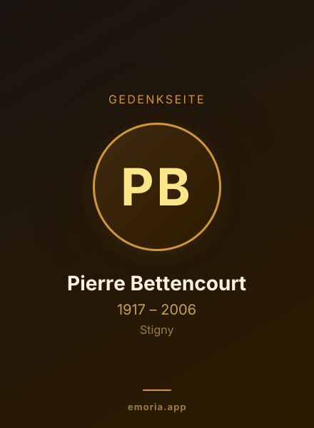 Gedenkportrait von Pierre Bettencourt