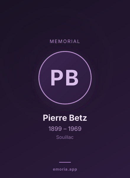 Memorial portrait of Pierre Betz