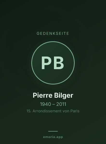 Gedenkportrait von Pierre Bilger