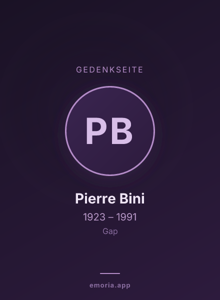 Gedenkportrait von Pierre Bini