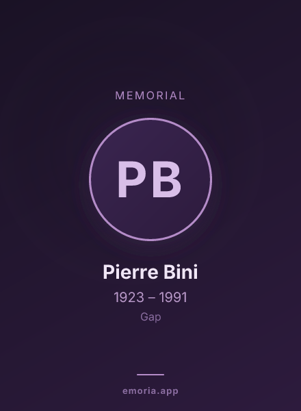 Memorial portrait of Pierre Bini