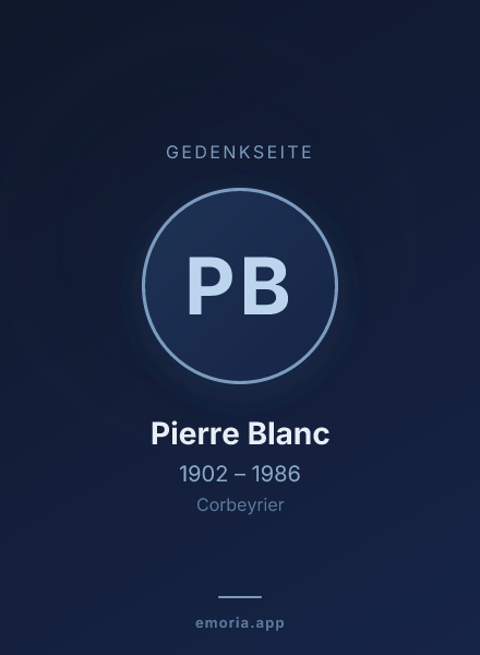 Gedenkportrait von Pierre Blanc