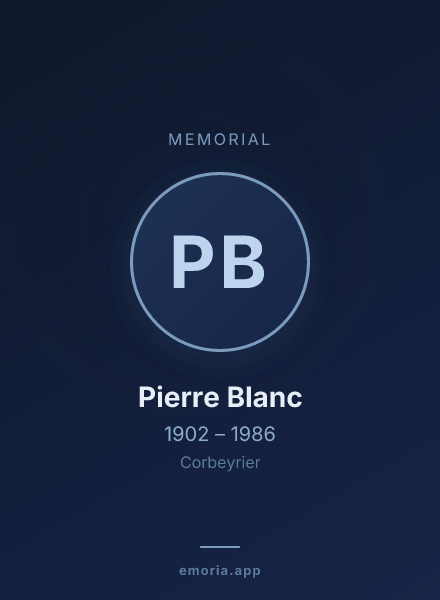 Memorial portrait of Pierre Blanc