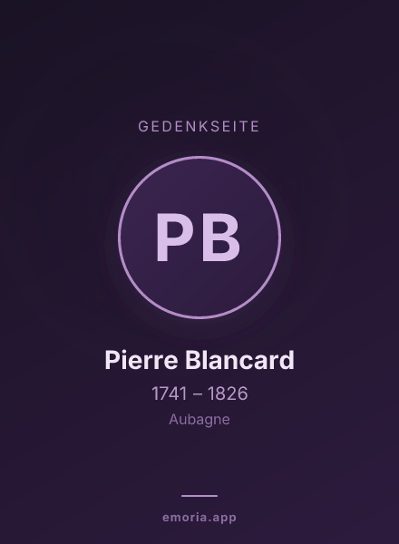Gedenkportrait von Pierre Blancard