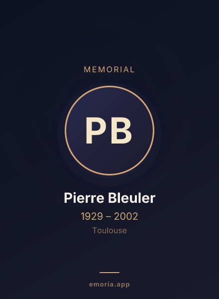 Memorial portrait of Pierre Bleuler