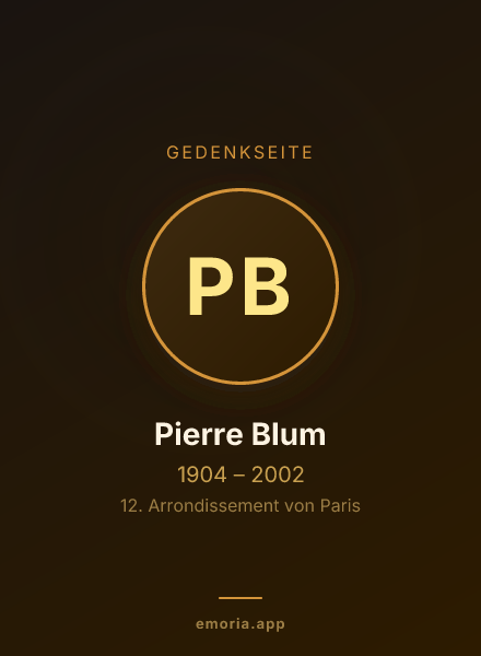 Gedenkportrait von Pierre Blum