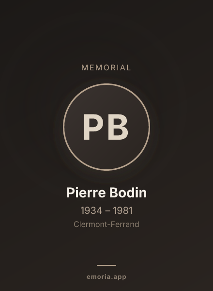 Memorial portrait of Pierre Bodin