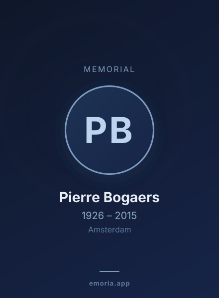 Memorial portrait of Pierre Bogaers