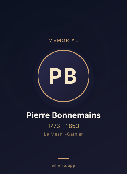 Memorial portrait of Pierre Bonnemains
