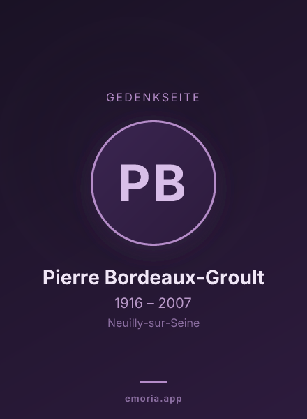 Gedenkportrait von Pierre Bordeaux-Groult