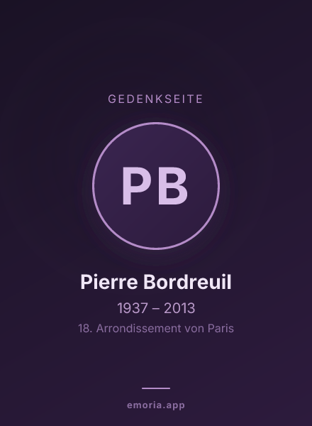 Gedenkportrait von Pierre Bordreuil