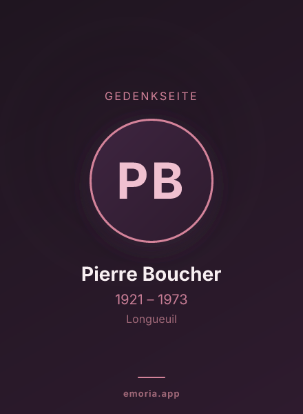 Gedenkportrait von Pierre Boucher