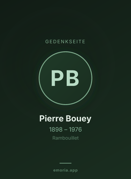 Gedenkportrait von Pierre Bouey